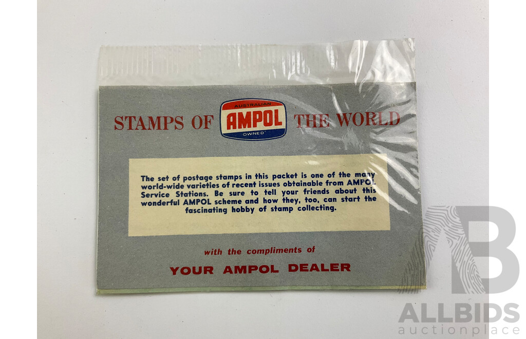 1960's Ampol Stamps of the World in Original Sealed Packets - 100 Pieces