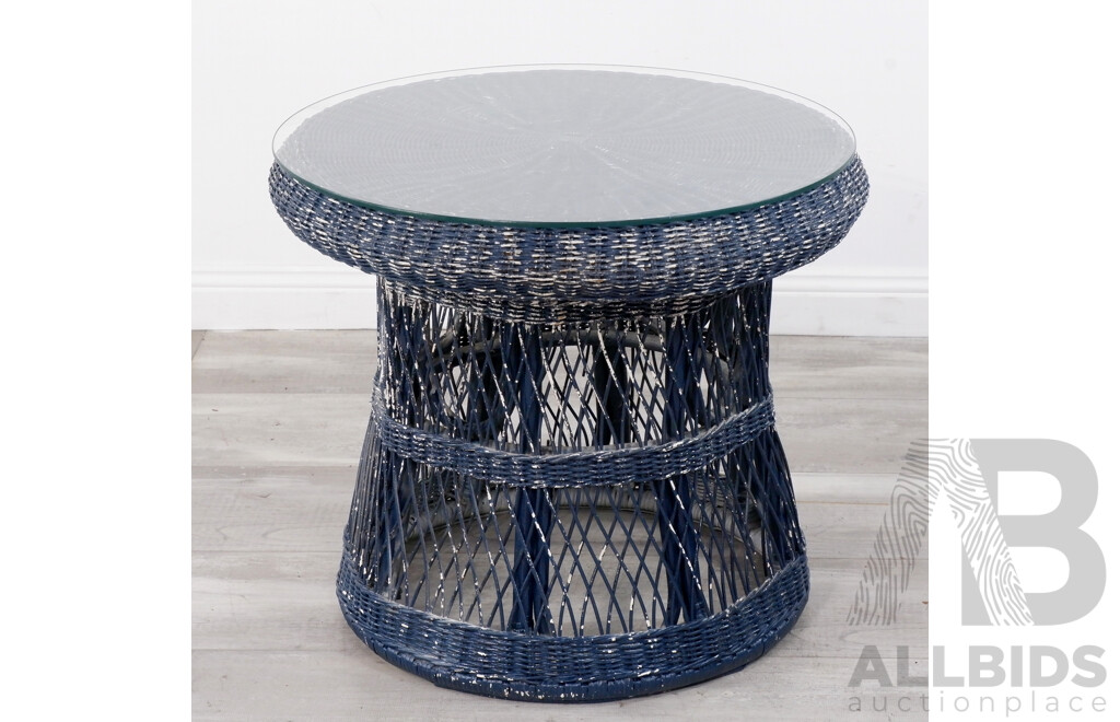 Vintage Round Cane Table