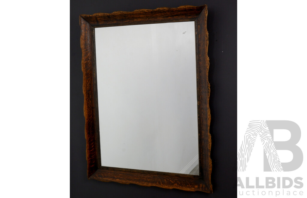 Vintage Oak Framed Mirror