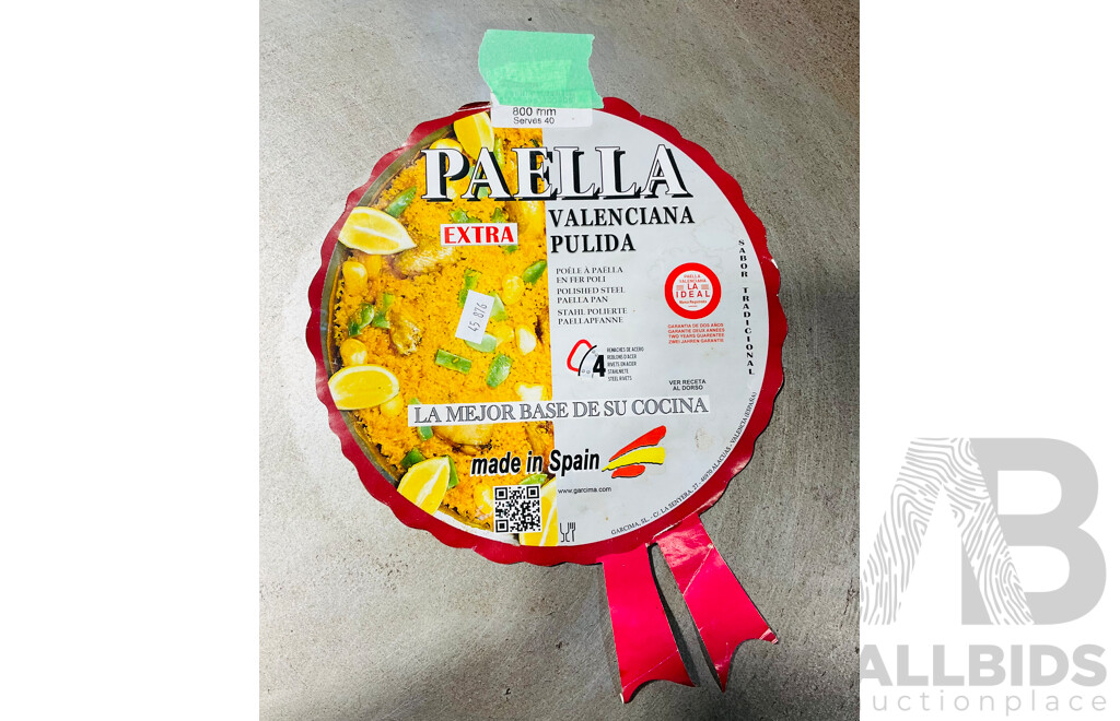 Very Large Steel Paella Pan - Made in Spain 800 Mm Diameter and Serves 40