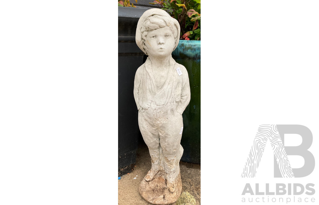 Cast Concrete Statue of a Boy