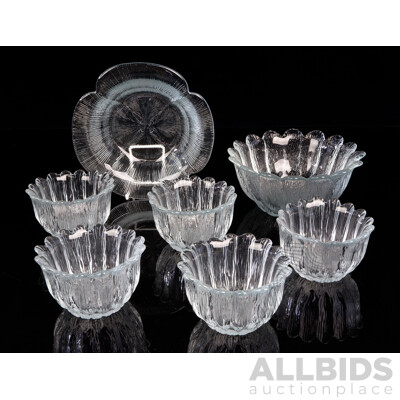 Collection Seven Pieces Mid Century Holmegaard Petal, Flower & Garni Glassware by Sidse Werner