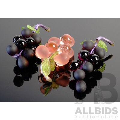 Collection of Three Murano Glass Retro Grape Bunches