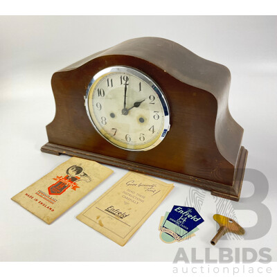 Vintage Enfield Fourteen Day Striking Clock with Original Tag and Instructions, Made in England