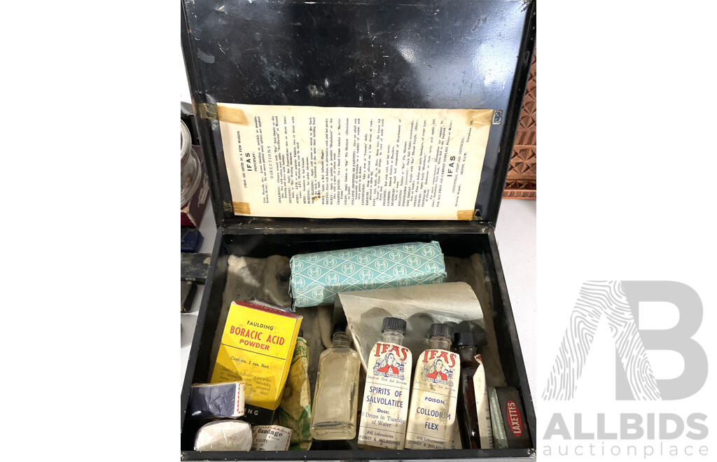 Vintage Tin First Aid Box with Contents