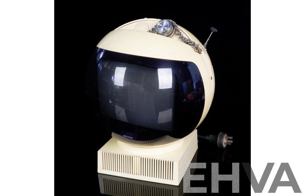 Retro JVC Videosphere Helmet Form Television with Power Cord
