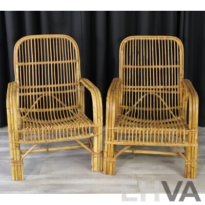 Good Pair of Vintage Tiger Cane Verandah Chairs