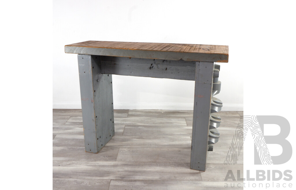 Bespoke Hall Table of Repurposed Industrial Moulds
