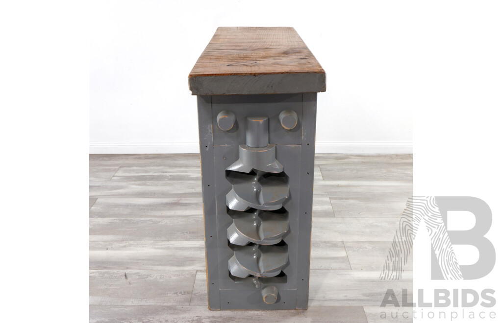 Bespoke Hall Table of Repurposed Industrial Moulds