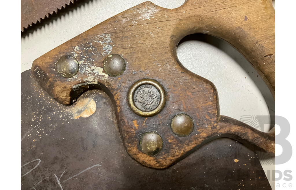 Vintage Wood Working Tools Including Early Spear and Jackson and Warrented Superior Hand Saws, Stanley Breast Drills and Hand Dills