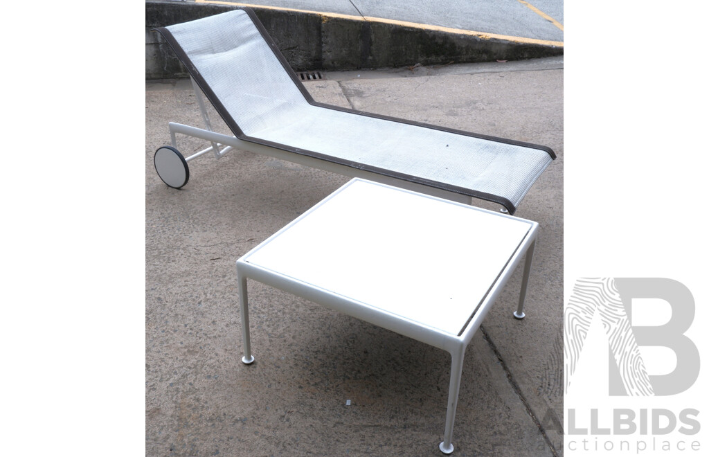 Mid Century Richard Schultz Outdoor Sun Bed and Coffee Table