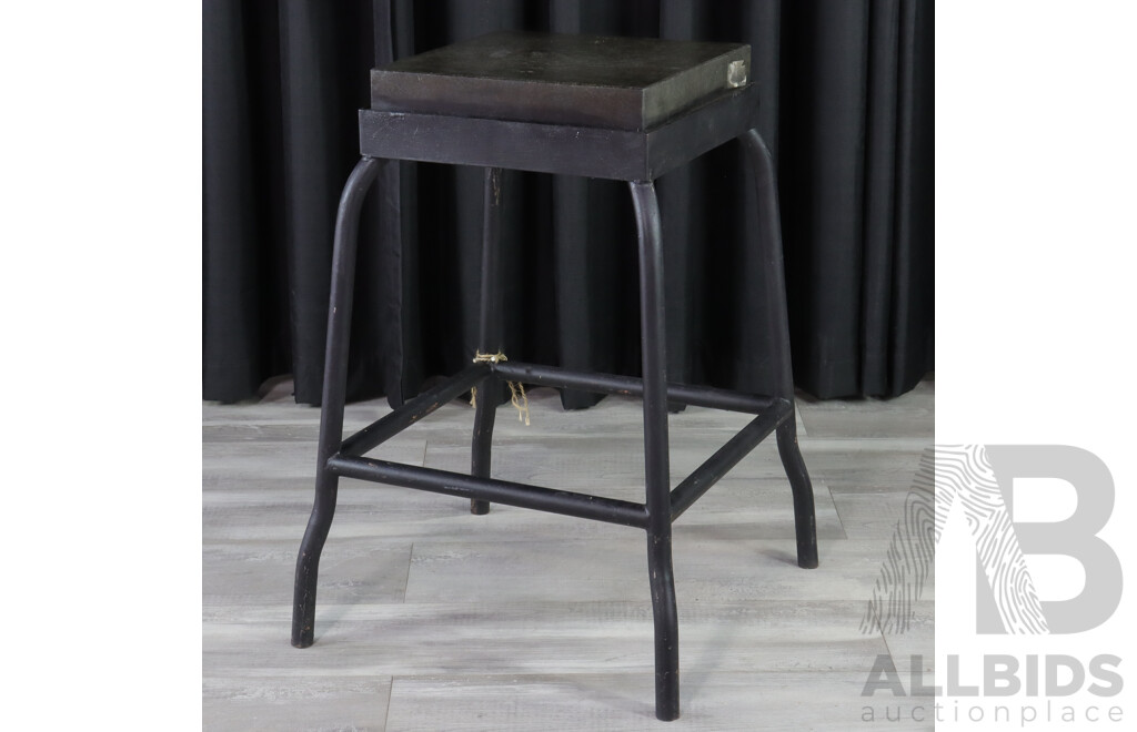 Repurposed Marble Top Side Table