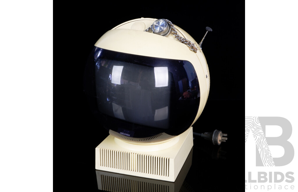 Retro JVC Videosphere Helmet Form Television with Power Cord