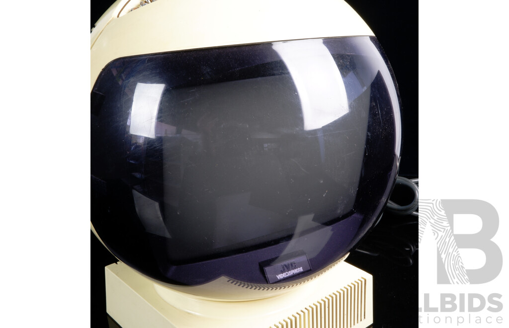 Retro JVC Videosphere Helmet Form Television with Power Cord