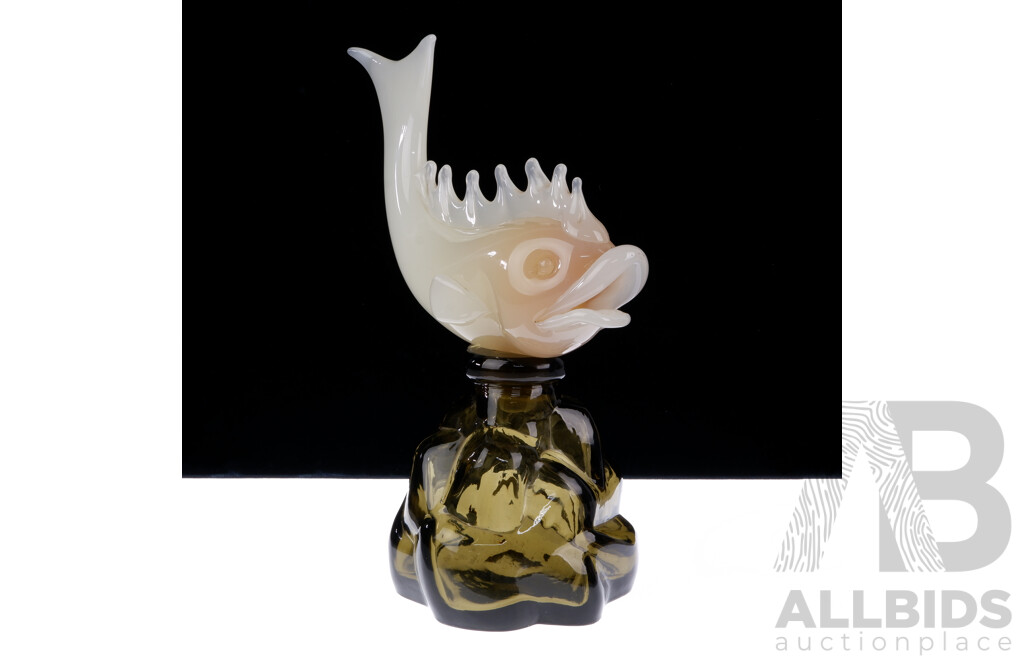 Wonderful Mid Century Italian Murano Glass Fish Sculpture by Archimede Seguso