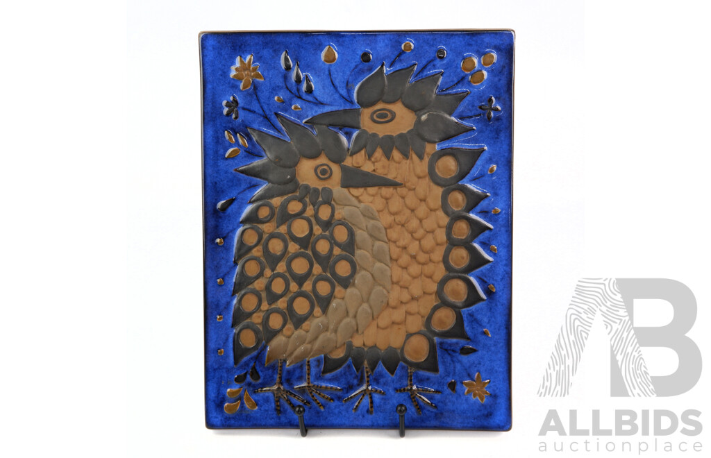 Mid Century Danish Royal Copenhagen Bird Themed Wall Tile