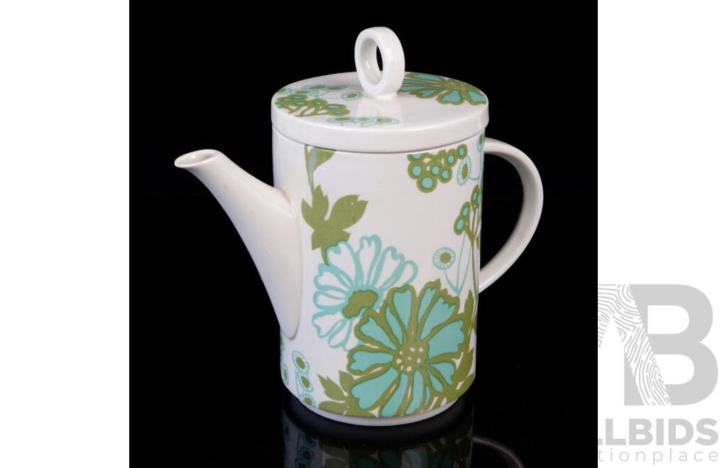 Retro Villeroy & Boch Porcelain Lidded Coffee Pot in Scarlett Designed by Christian Reuter