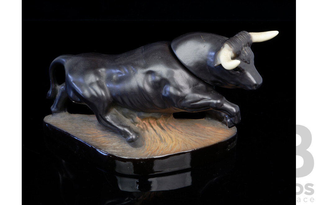 James B Beam Bull Form Regal China Decanter 1981 by C Miller