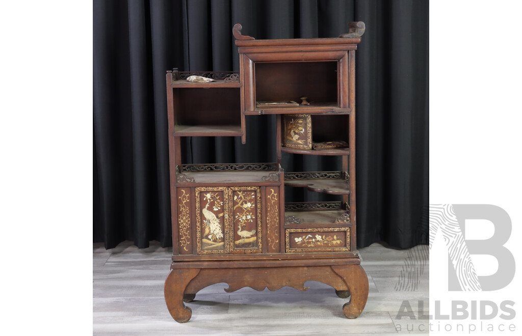 Vintage Chine Inlay Parlour Cabinet