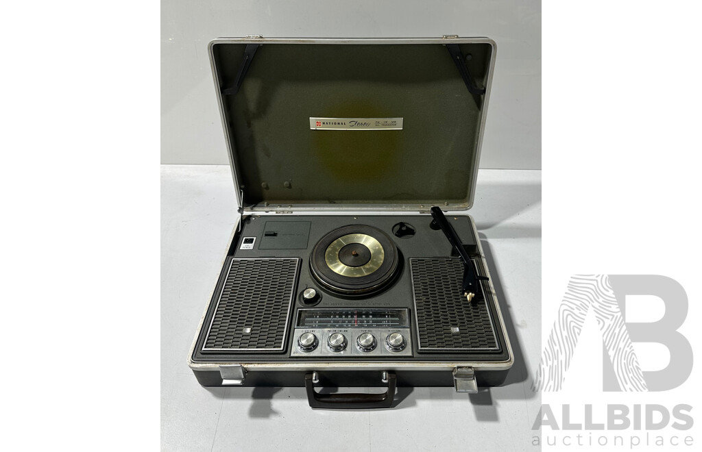 Vintage National Stereo SG-725FL All Transistor Radio-phonograph Portable Turntable