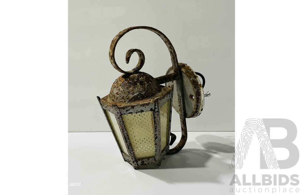 Vintage Well Worn Wall Mounted Outdoor Electrical Lantern