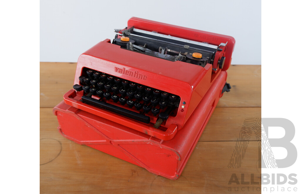 Red Olivetti Valentine Portable Typewriter