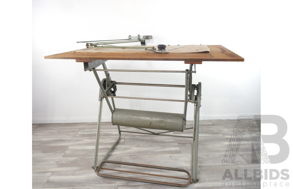Large Vintage Architectural Drafting Table
