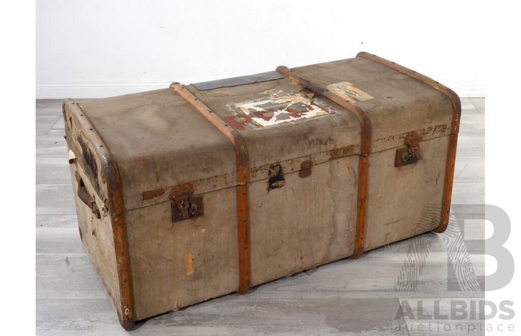 Rustic Timber Bound Shipping Trunk