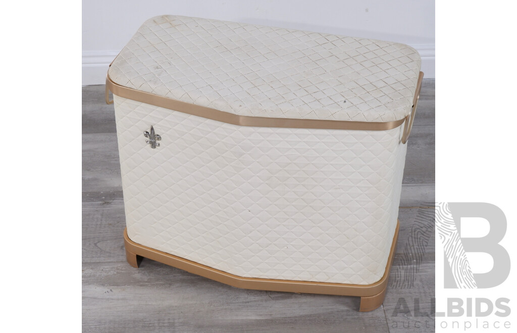 1950s Quilted Laundry Hamper