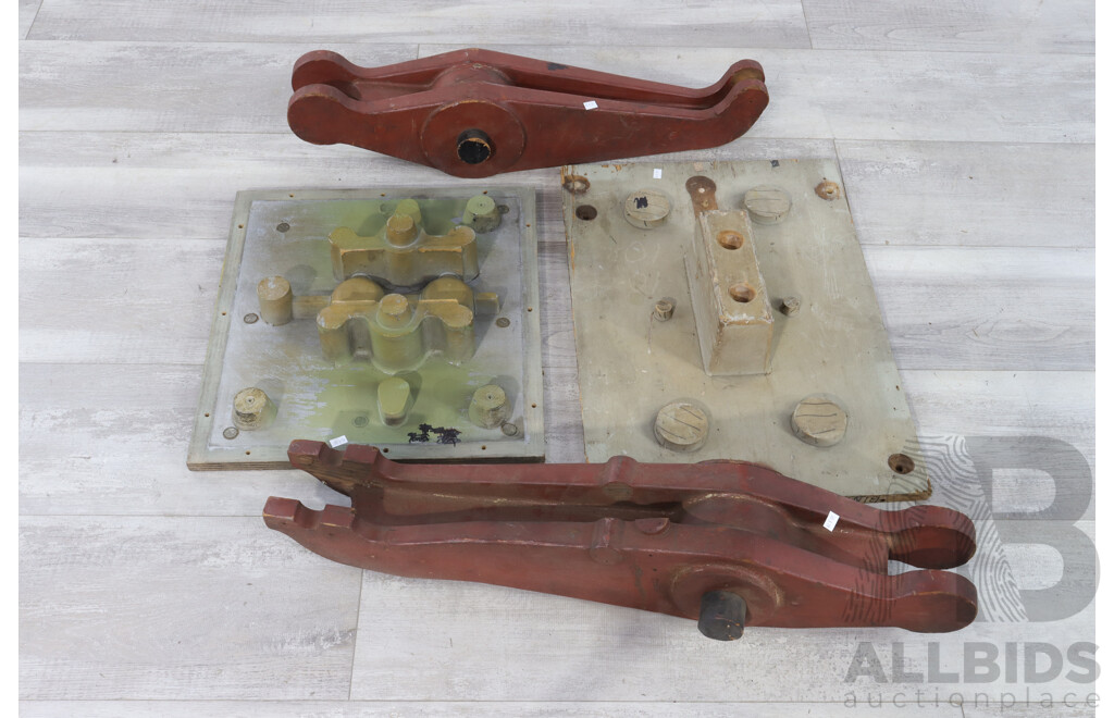 Collection of Four Vintage Timber Industrial Moulds