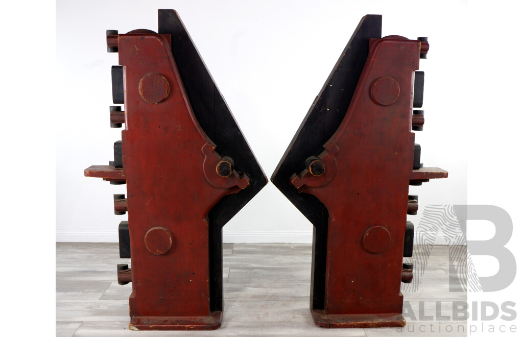 Rare Pair of Large Symmetrical Industrial Moulds