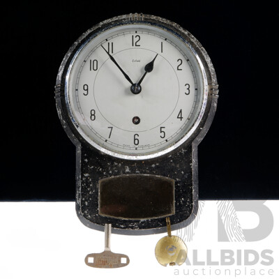 Art Deco Enfield Steel Case Wall Clock, Made in England