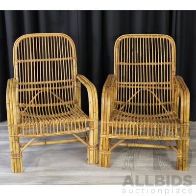 Good Pair of Vintage Tiger Cane Verandah Chairs