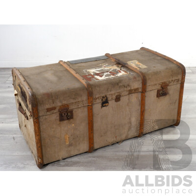 Rustic Timber Bound Shipping Trunk