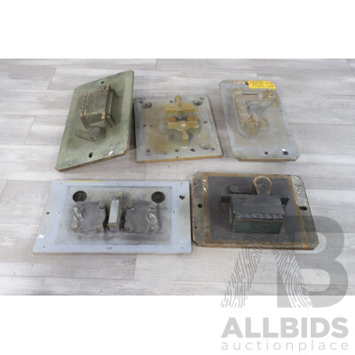 Collection of Five Vintage Timber Industrial Moulds
