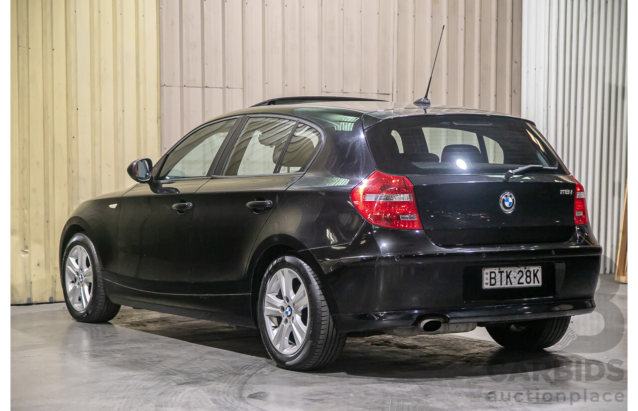 6/2010 BMW 118i E87 MY10 5d Hatchback Black 2.0L