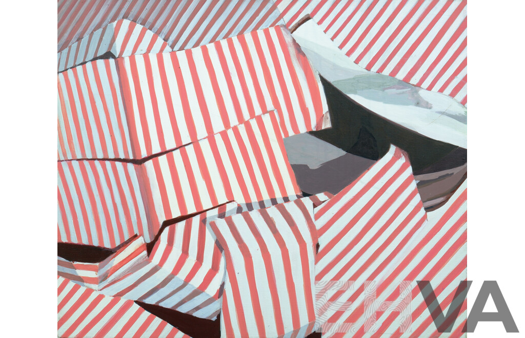 Helen Shelley (Born 1980), Untitled (Red & White) 2003, Acrylic on Canvas