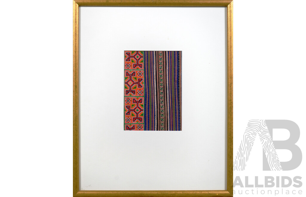 Framed Vietnamese Embroidery - Hmong Sleeve Cuff