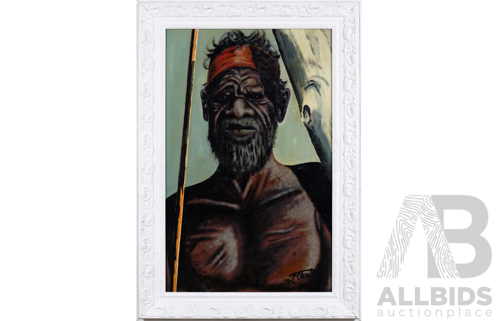 Trevor Dunbar, Portrait of an Elder, Oil on Board