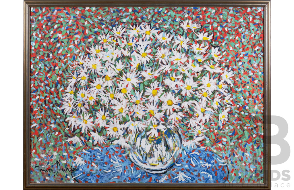 Trevor Dunbar, Still Life of Daisies, Oil on Canvas