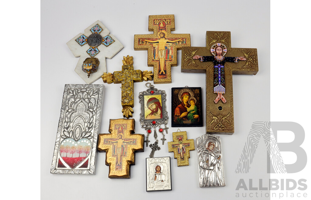 A Collection of Various Crucifixes & Other Examples of Religious Iconography