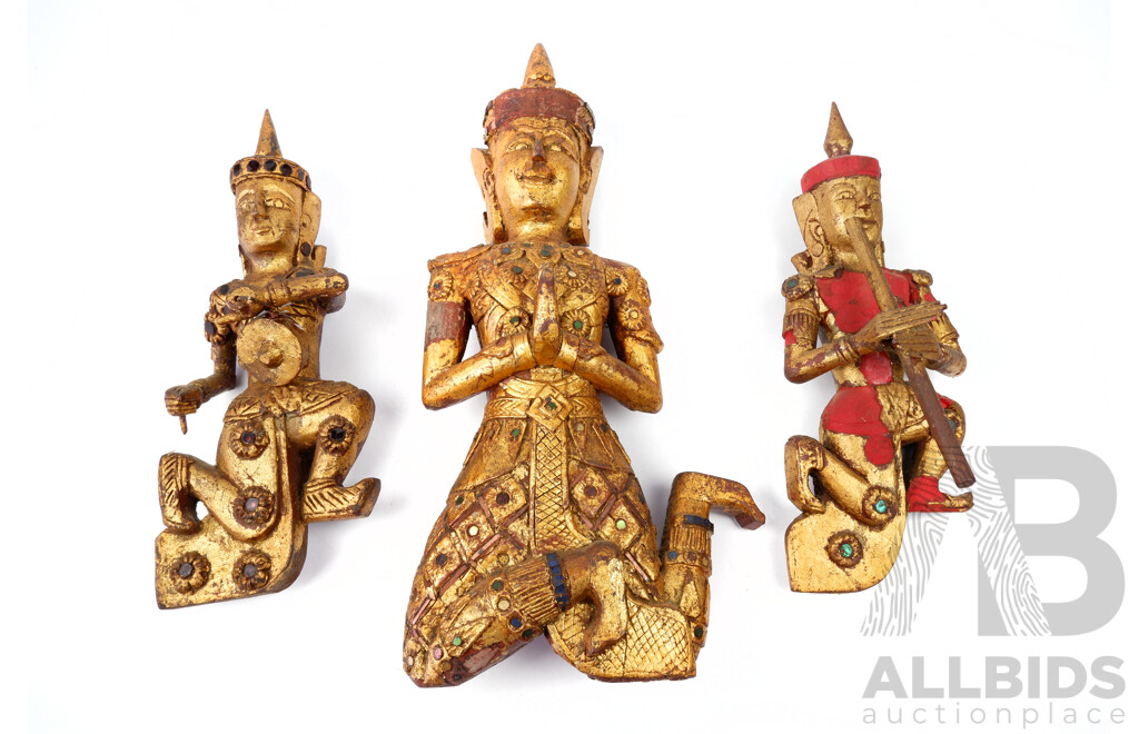 Three Thai Timber Figures (3)