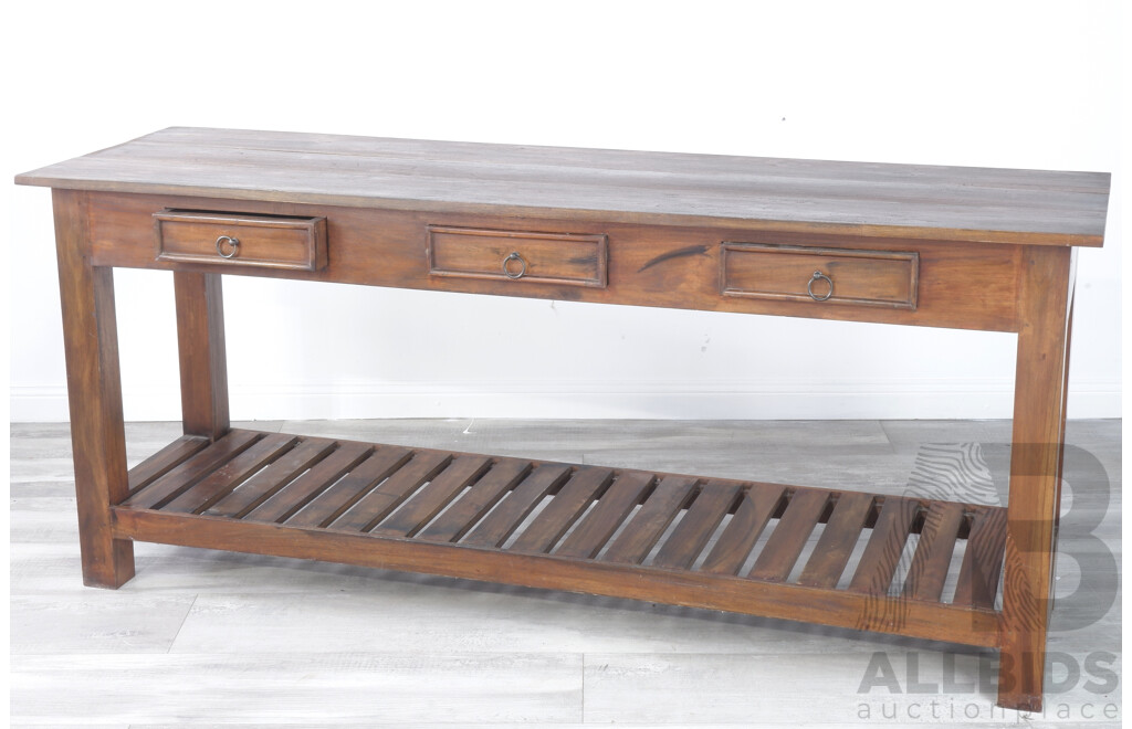 Good Timber Console Table with Three Drawers