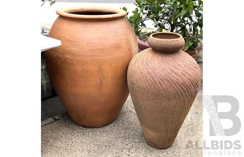 Two Large Terracotta Garden Urns