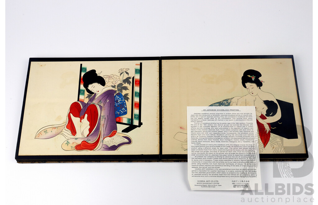 'Poetic Intercourse', Series of Erotic Japanese Woodblocks After Eisen Tomioka c1899