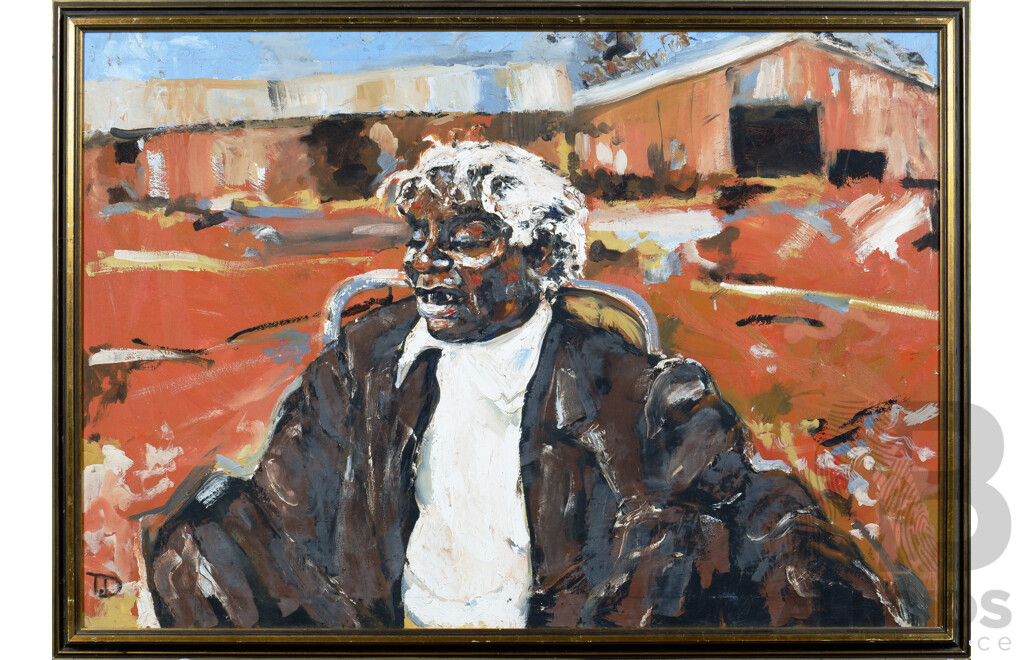 Trevor Dunbar, Untitled (Aboriginal Figure), Oil on Canvas