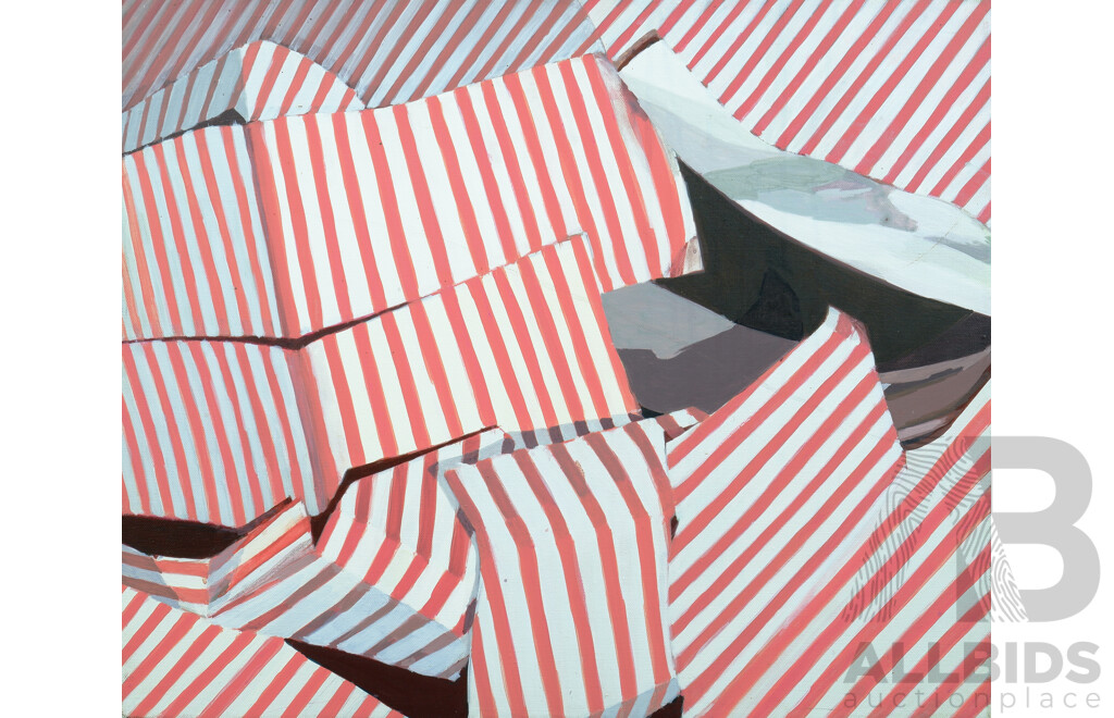 Helen Shelley (Born 1980), Untitled (Red & White) 2003, Acrylic on Canvas