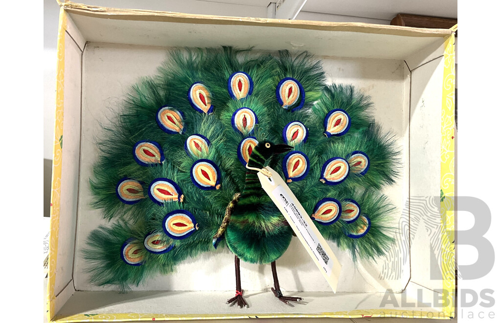 Retro Decorative Peacock in Original Box