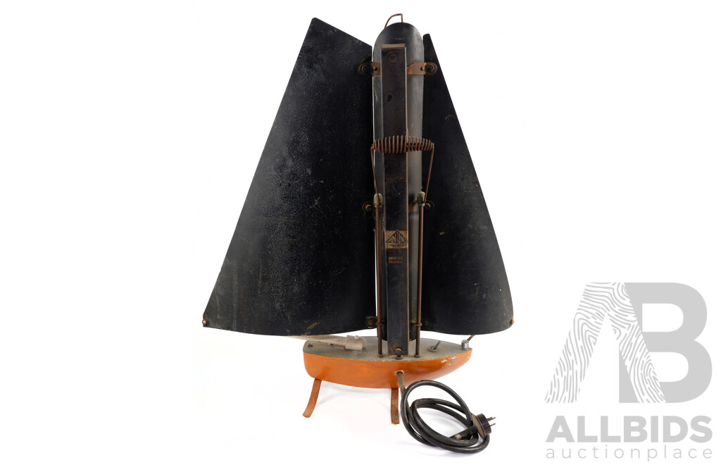 Antique Art Deco Bunting Electric Sailboat Form Radiant Heater