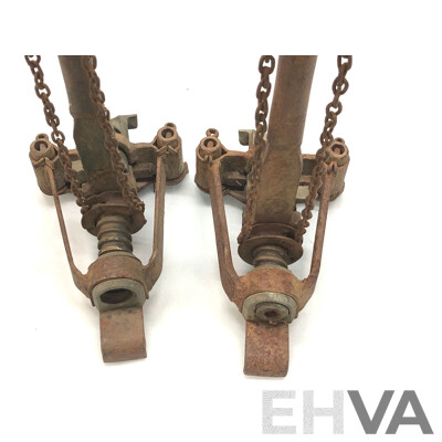Vintage Plank Ratchet Flooring Jacks - Lot of Two